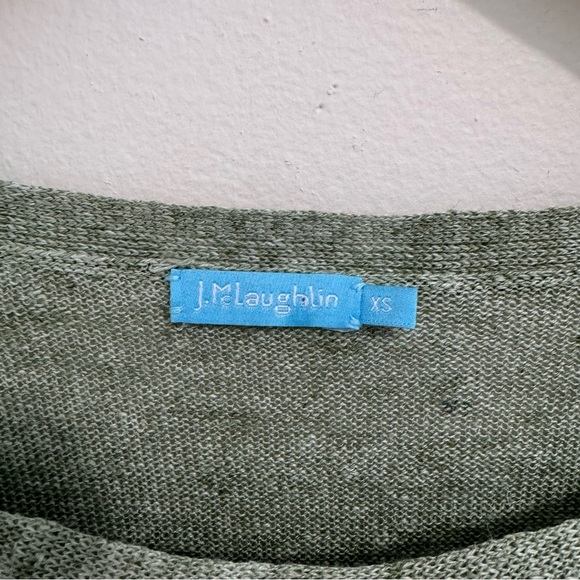 J. McLaughlin Green 100% Linen Top - Picture 4 of 6